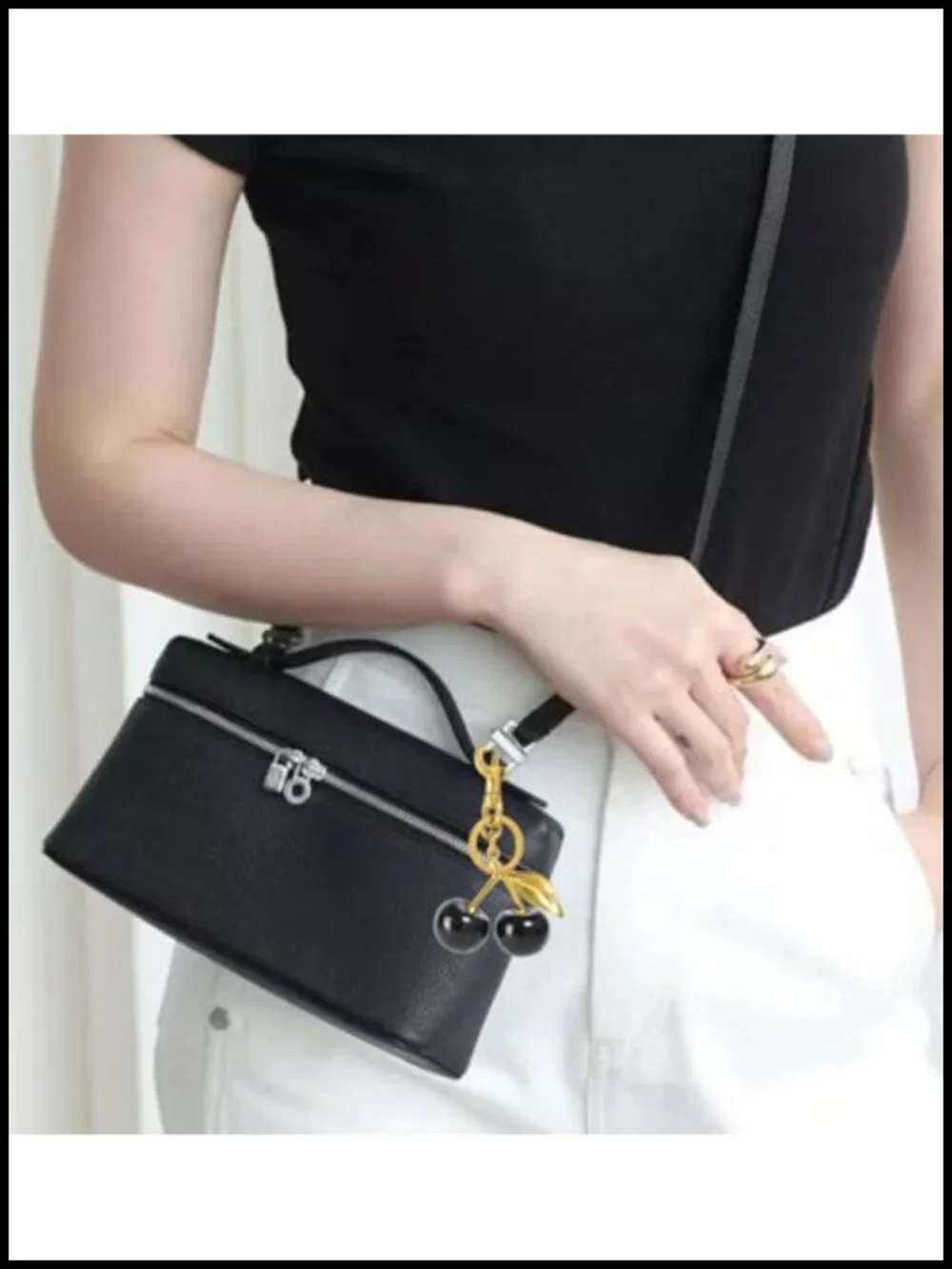 Cherry Bag Charm Purse Chain Accessories with Keyring Clip